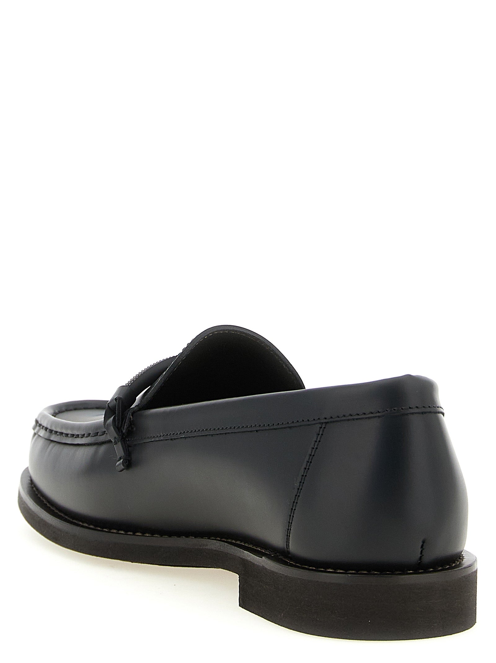 Brunello Cucinelli Schwarze Loafer aus Kalbsleder zum Hineinschlüpfen