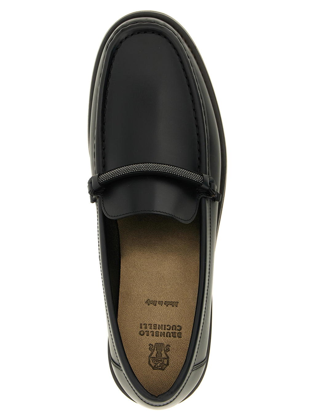 Brunello Cucinelli Schwarze Loafer aus Kalbsleder zum Hineinschlüpfen
