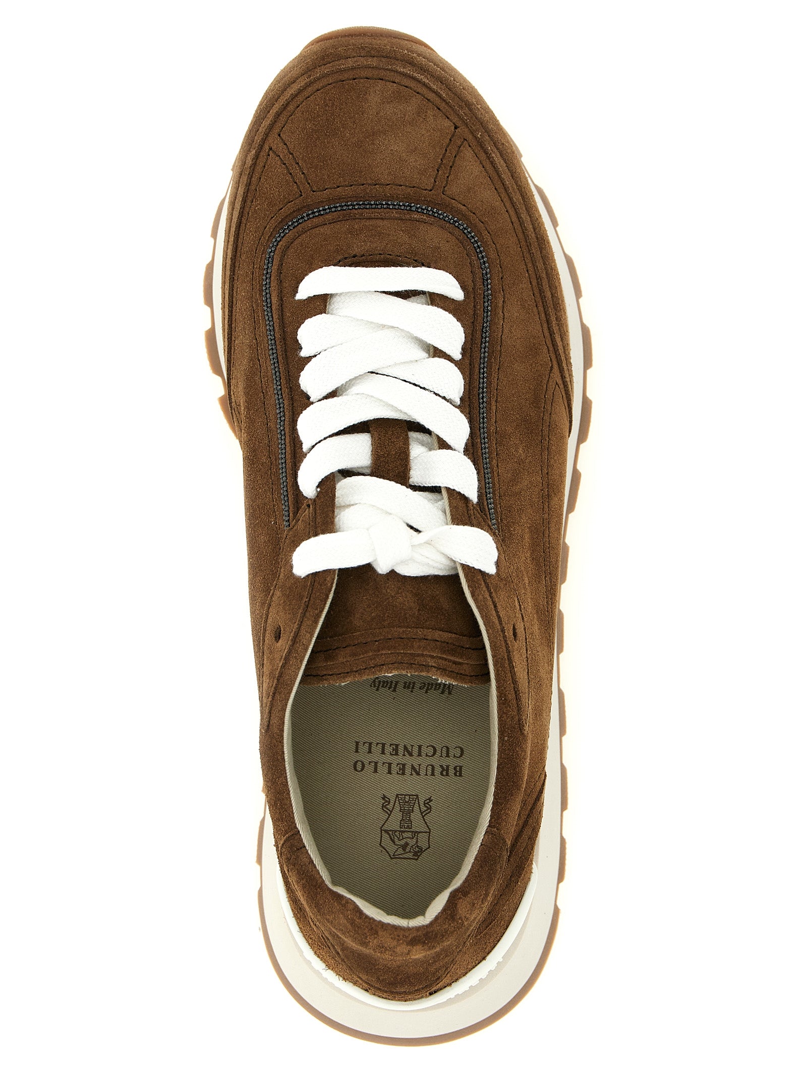 Brunello Cucinelli Sneakers aus braunem Kalbsleder