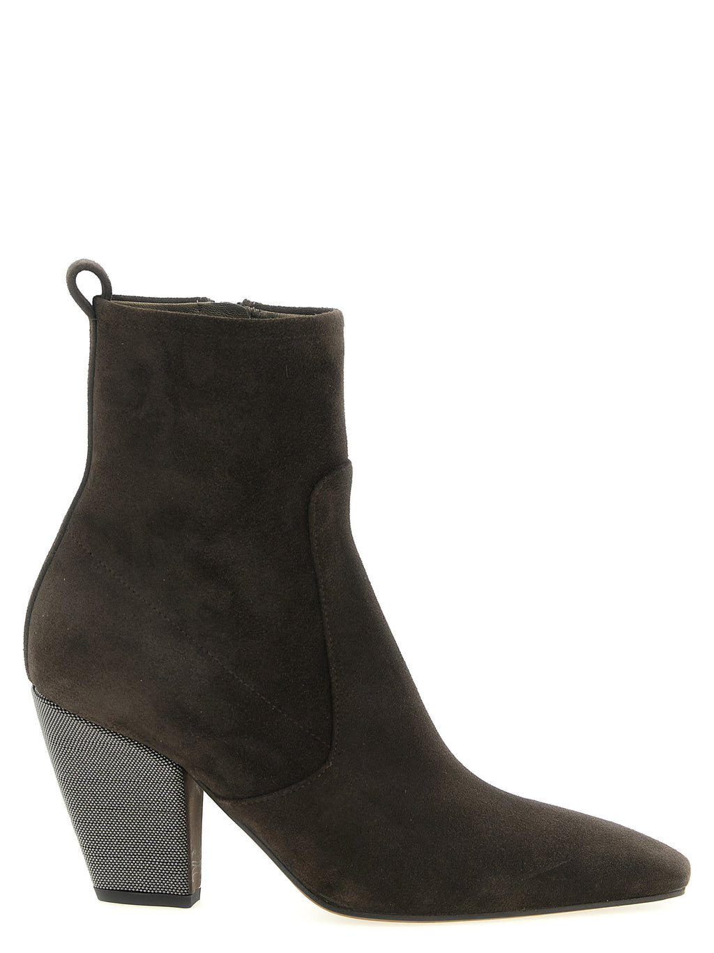 Brunello Cucinelli Ankle Boots aus braunem Kalbsleder