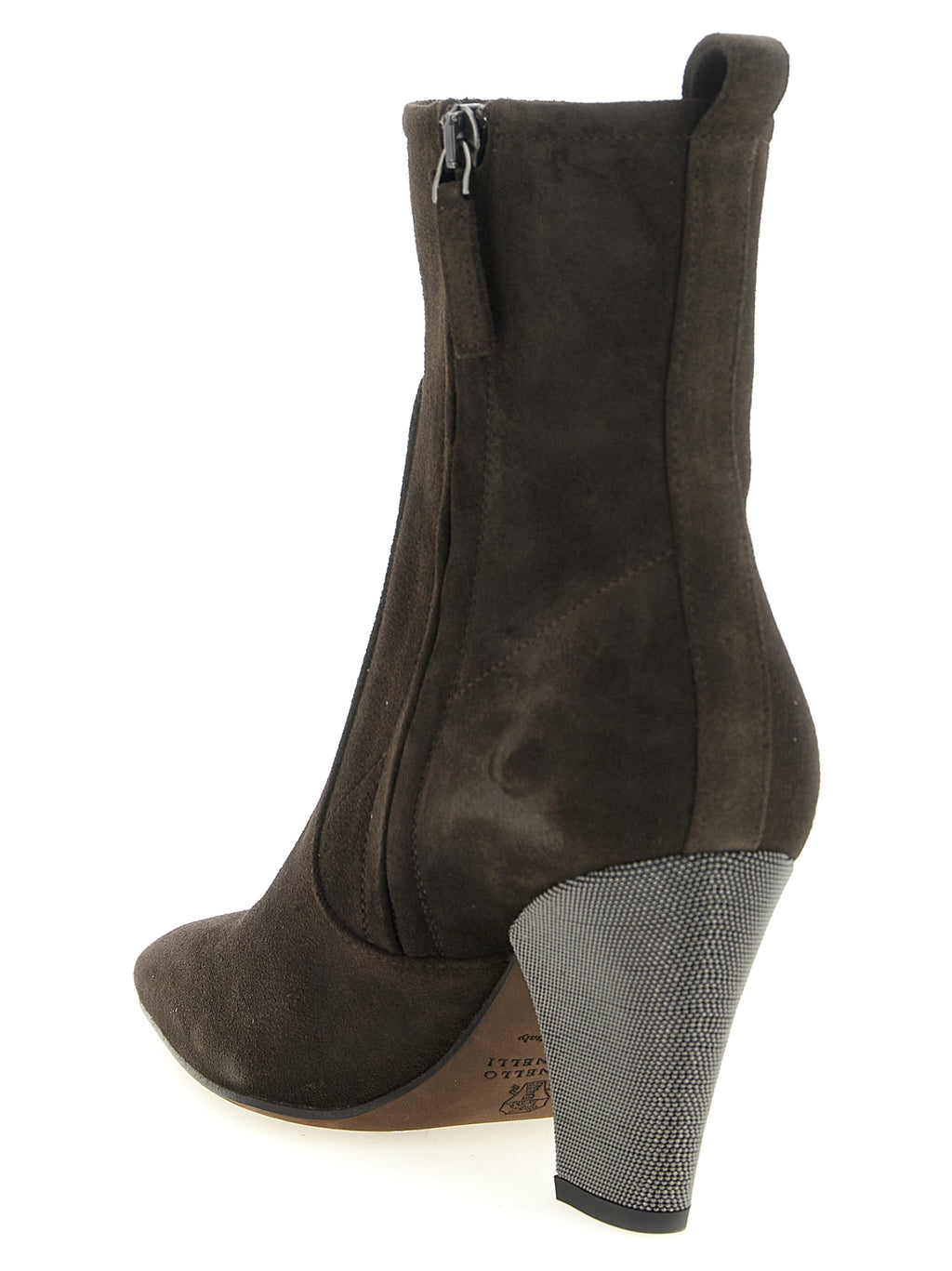 Brunello Cucinelli Ankle Boots aus braunem Kalbsleder