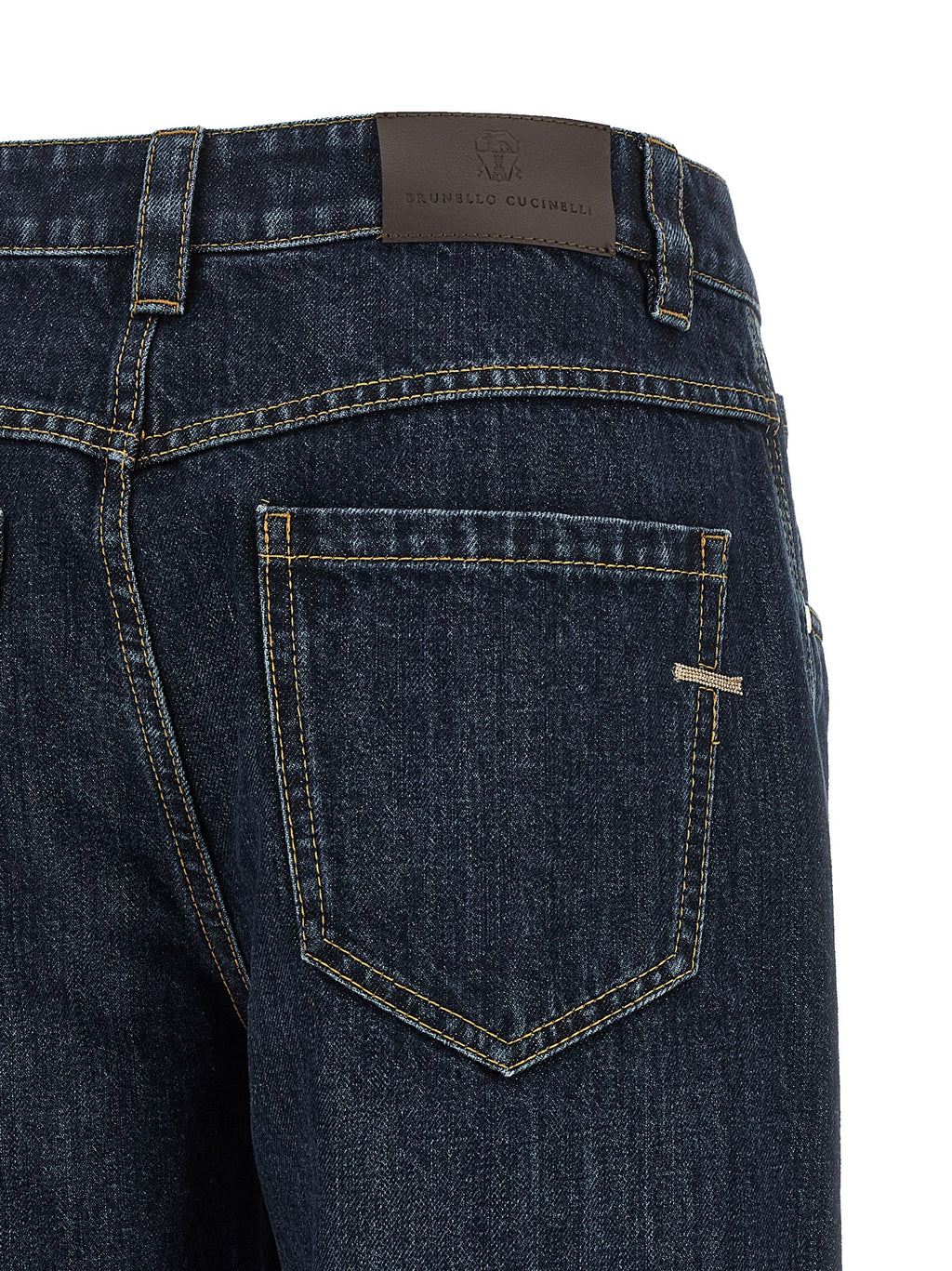 Brunello Cucinelli Blaue Jeans aus Baumwolle im geraden Schnitt