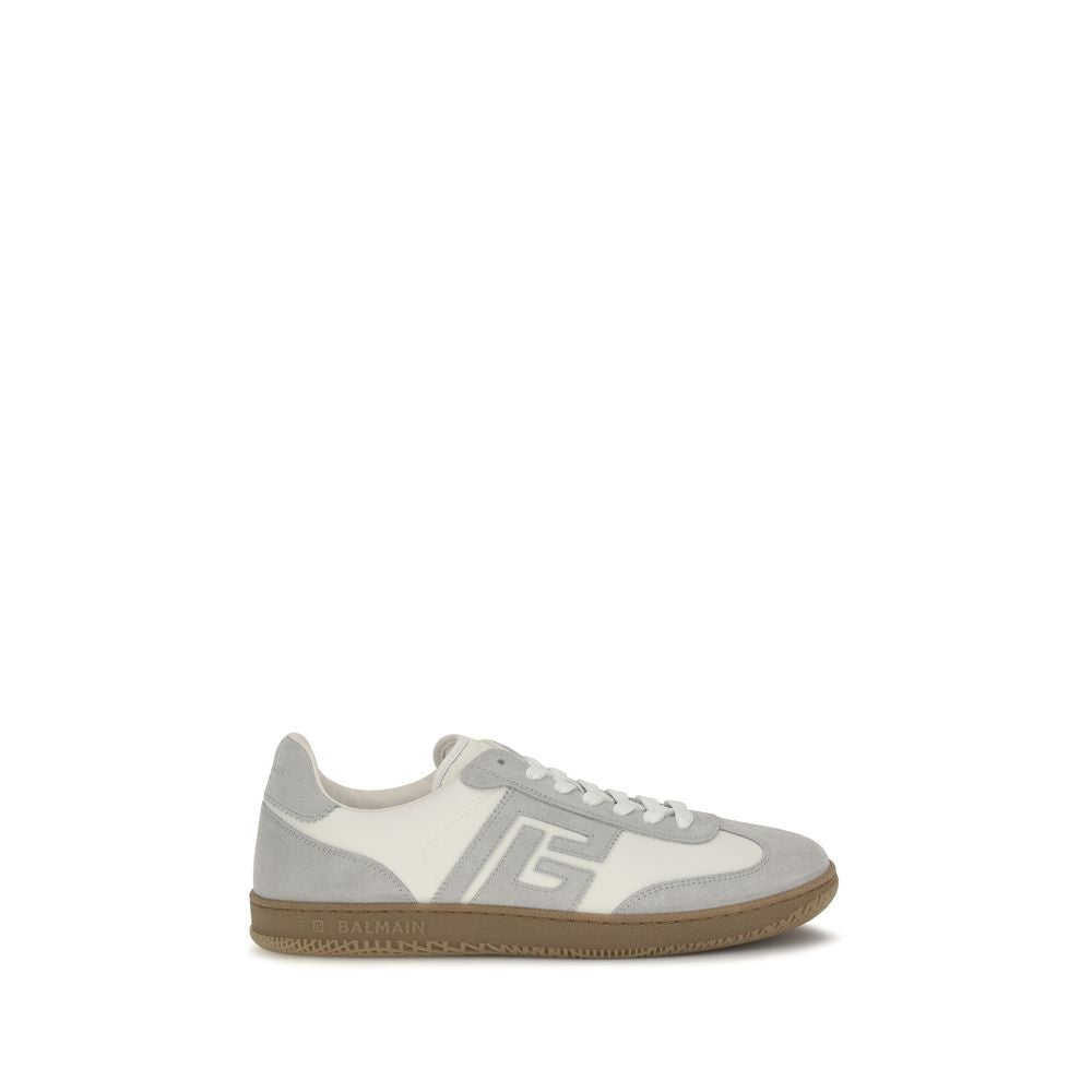 Balmain Weiße Kalbsleder Bos Taurus Athletic Sneaker