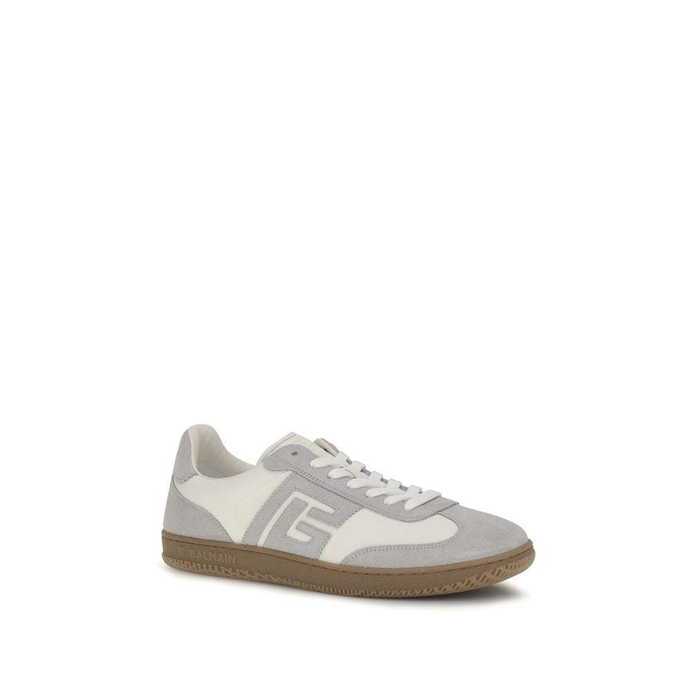Balmain Weiße Kalbsleder Bos Taurus Athletic Sneaker