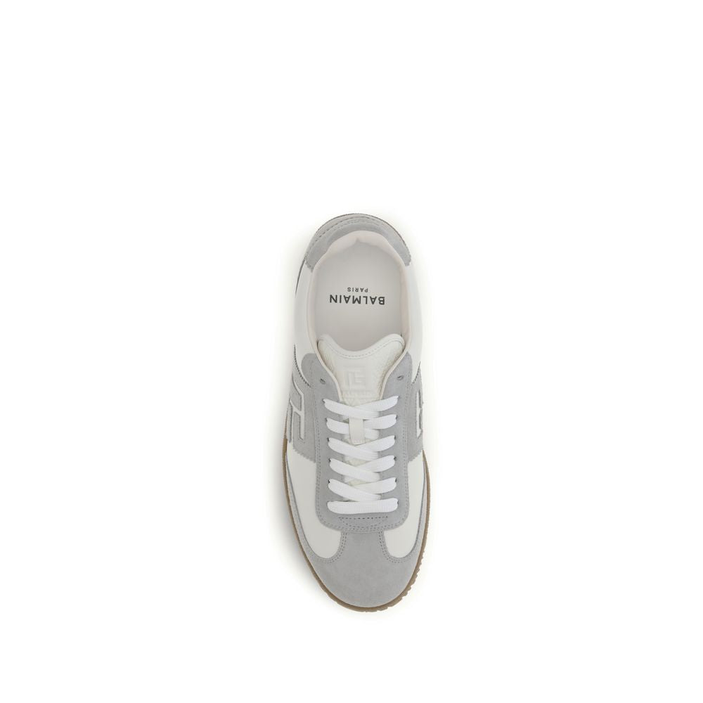 Balmain Weiße Kalbsleder Bos Taurus Athletic Sneaker
