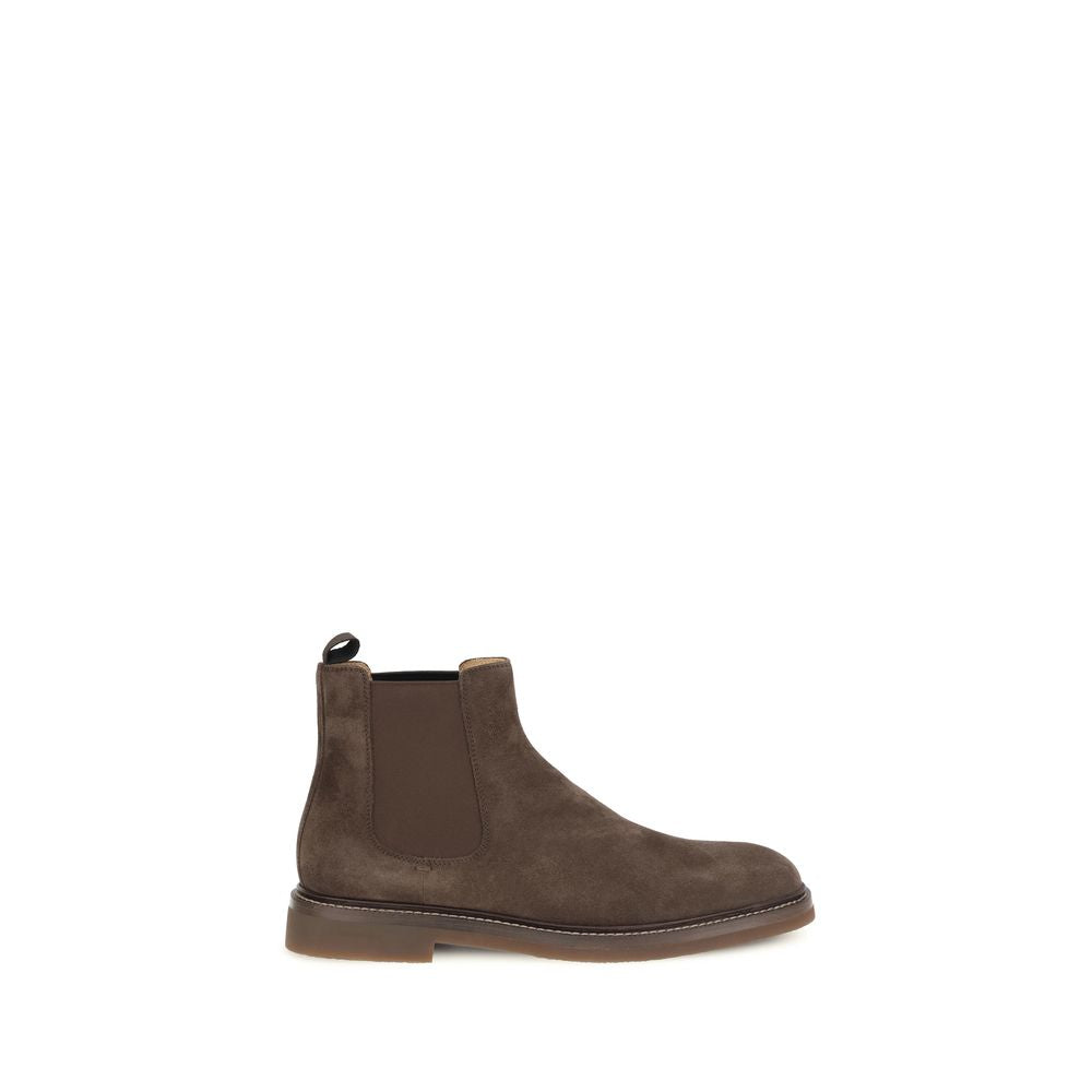 Brunello Cucinelli Braune Kalbshaut Bos Taurus Chelsea-Boots