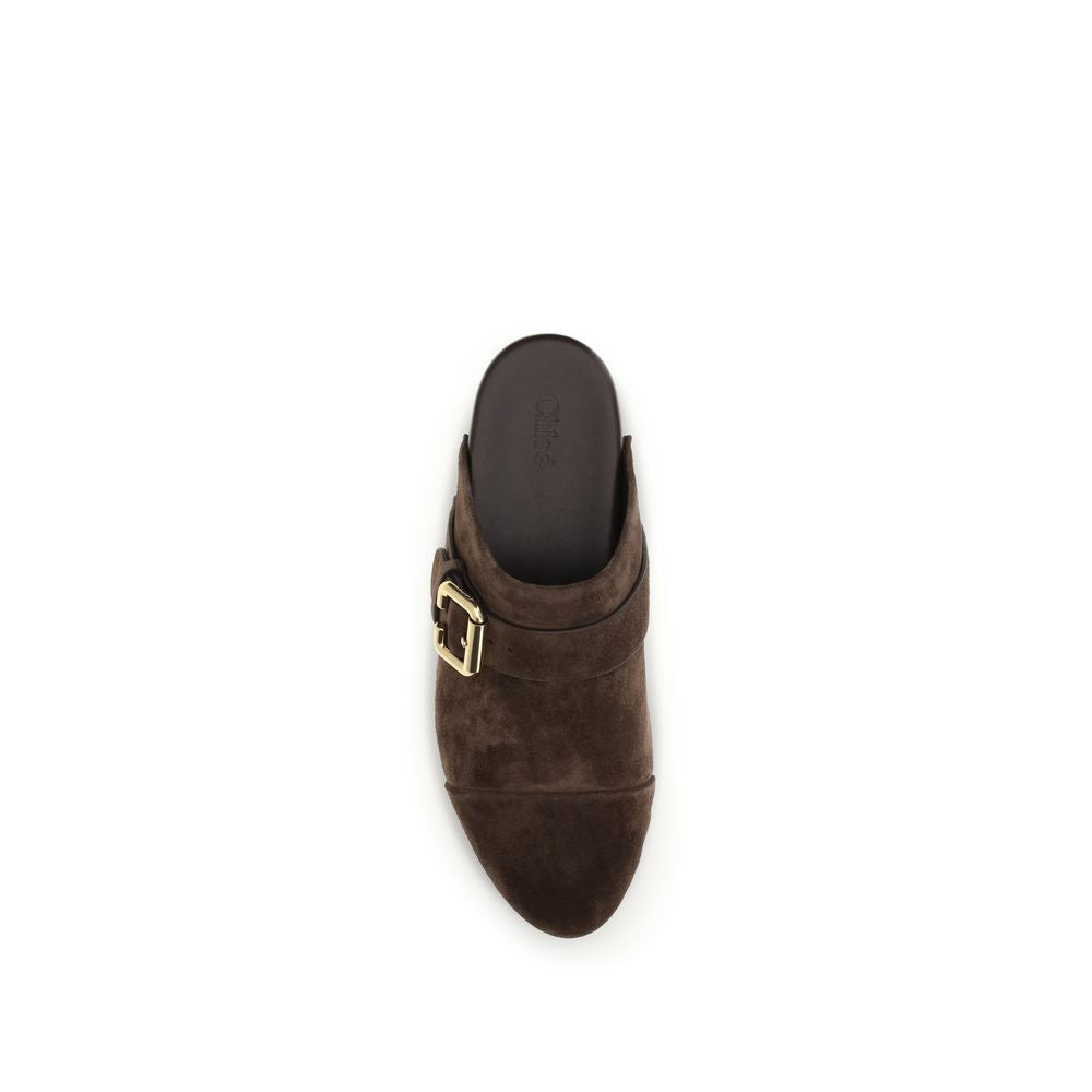 Chloé Braune Kalbsleder Bos Taurus Clogs