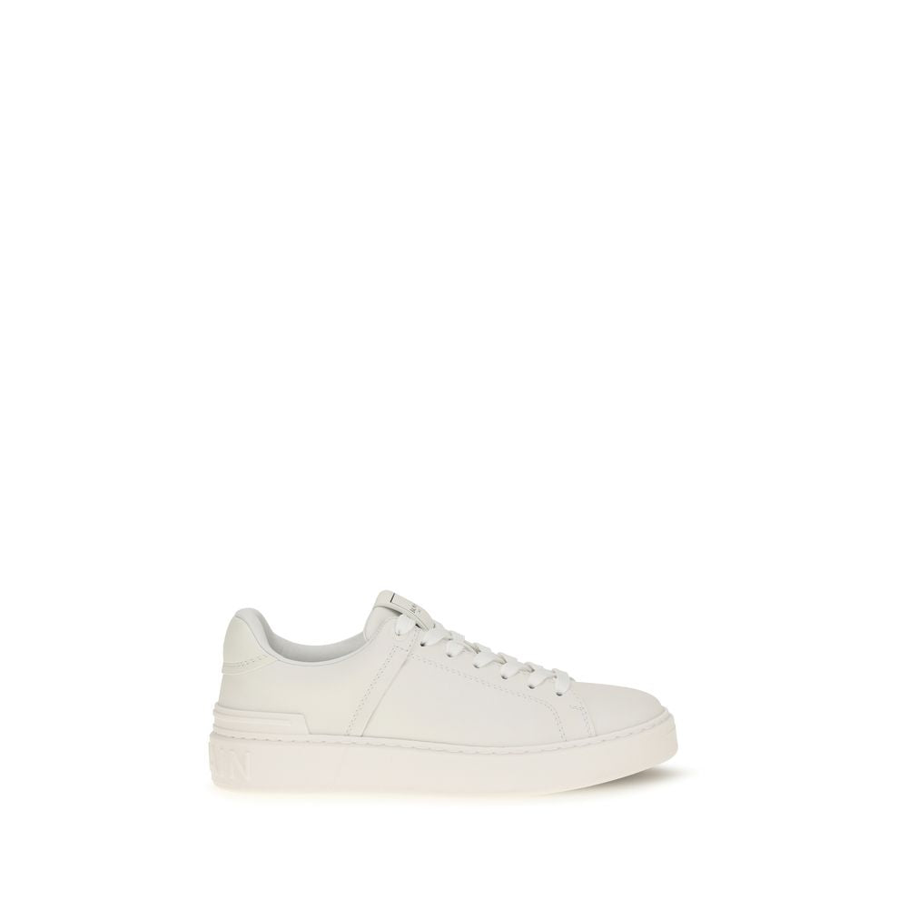 Balmain Weiße Kalbsleder Bos Taurus Athletic Sneaker