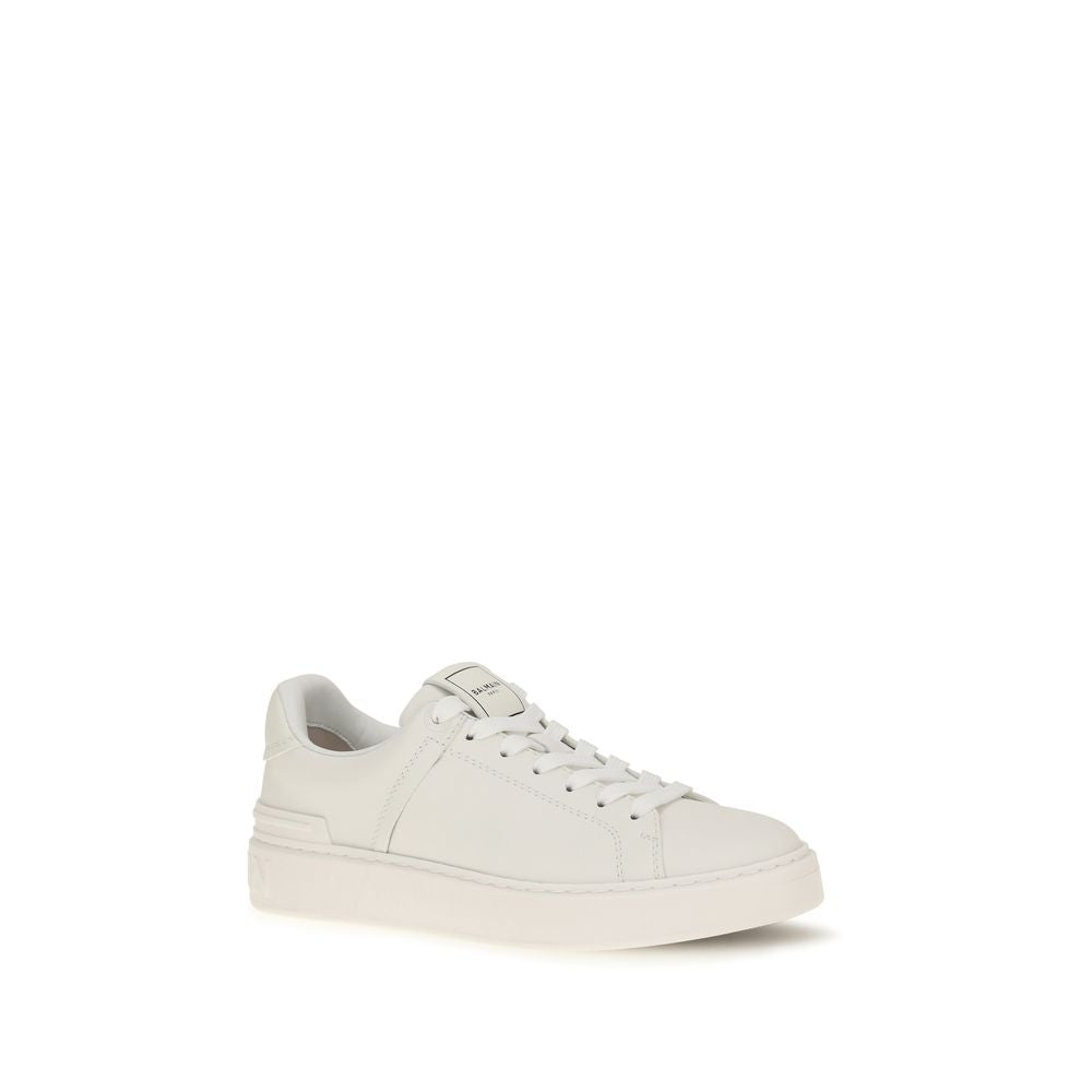 Balmain Weiße Kalbsleder Bos Taurus Athletic Sneaker