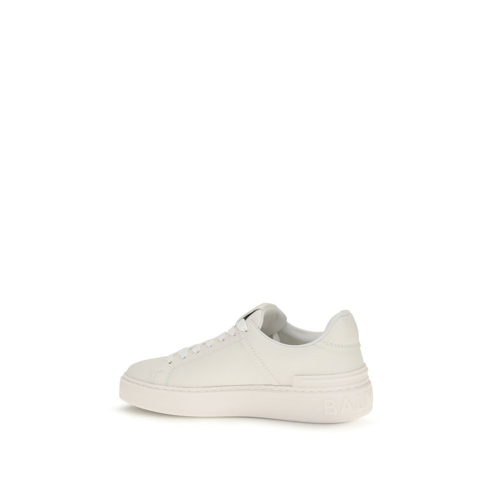Balmain Weiße Kalbsleder Bos Taurus Athletic Sneaker
