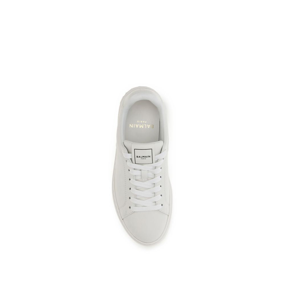 Balmain Weiße Kalbsleder Bos Taurus Athletic Sneaker
