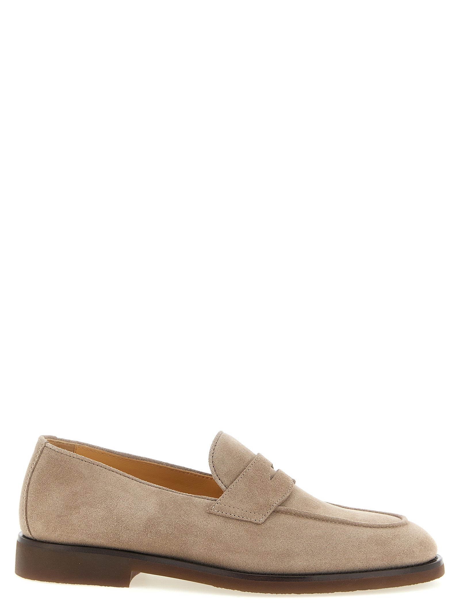 Brunello Cucinelli Graue Kalbsleder-Slipper