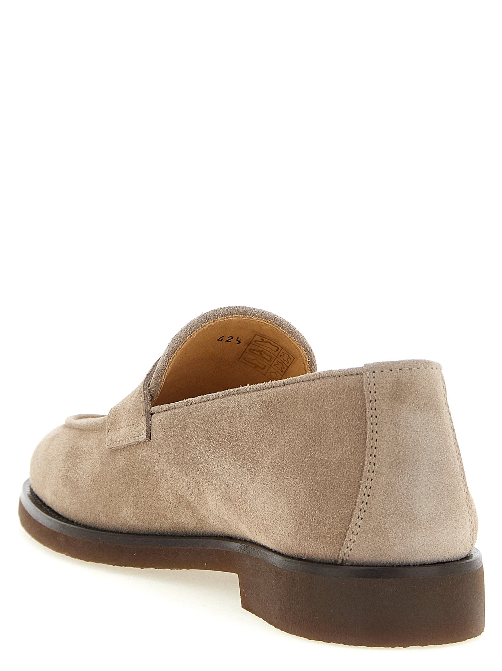 Brunello Cucinelli Graue Kalbsleder-Slipper