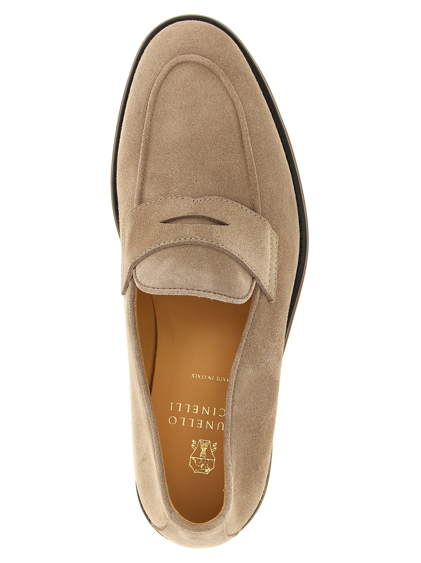 Brunello Cucinelli Graue Kalbsleder-Slipper