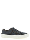 Brunello Cucinelli Graue Low-Top-Sneaker aus reiner Schurwolle