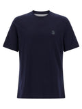 Brunello Cucinelli Blaues Baumwoll-T-Shirt