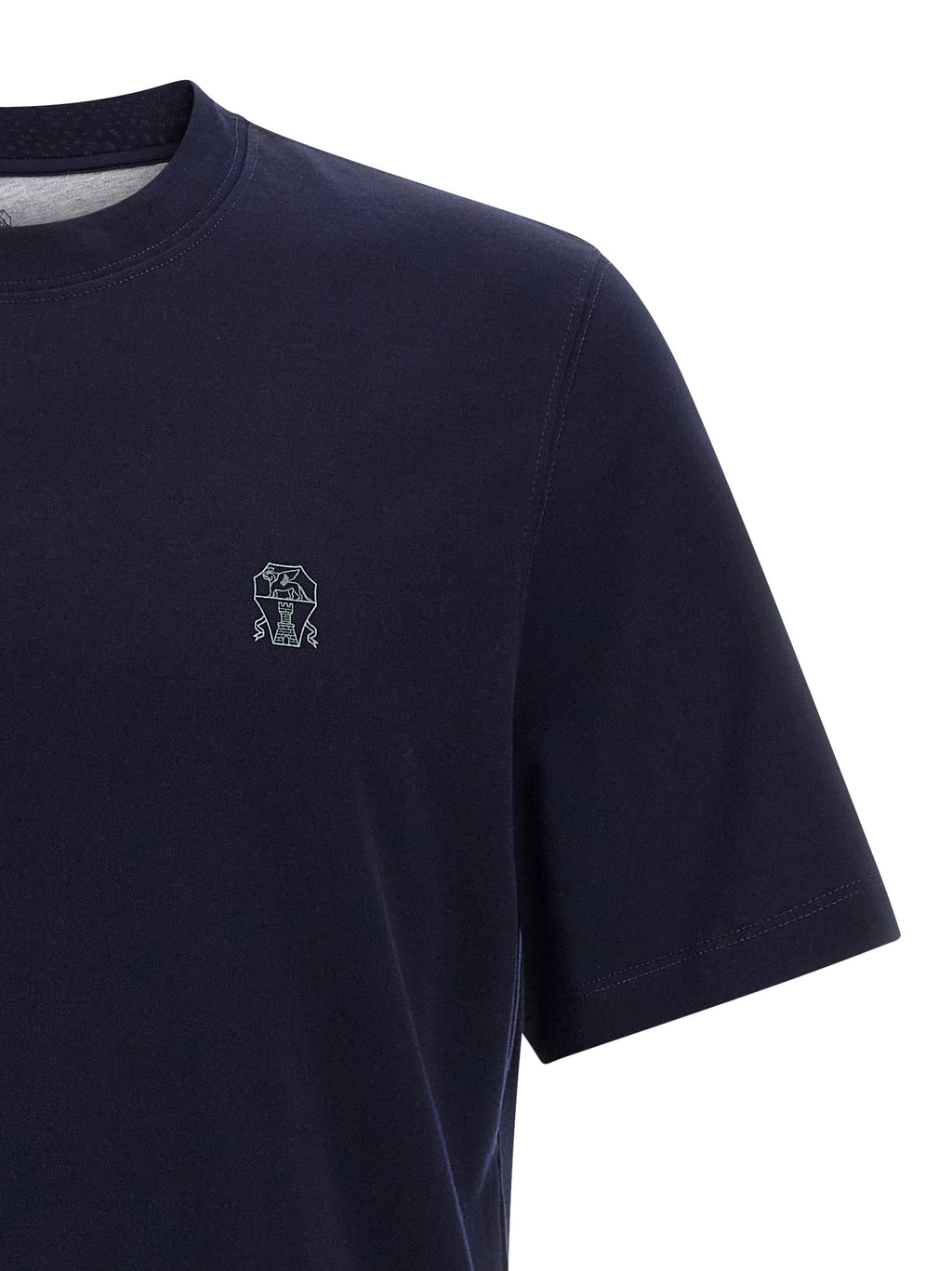 Brunello Cucinelli Blaues Baumwoll-T-Shirt