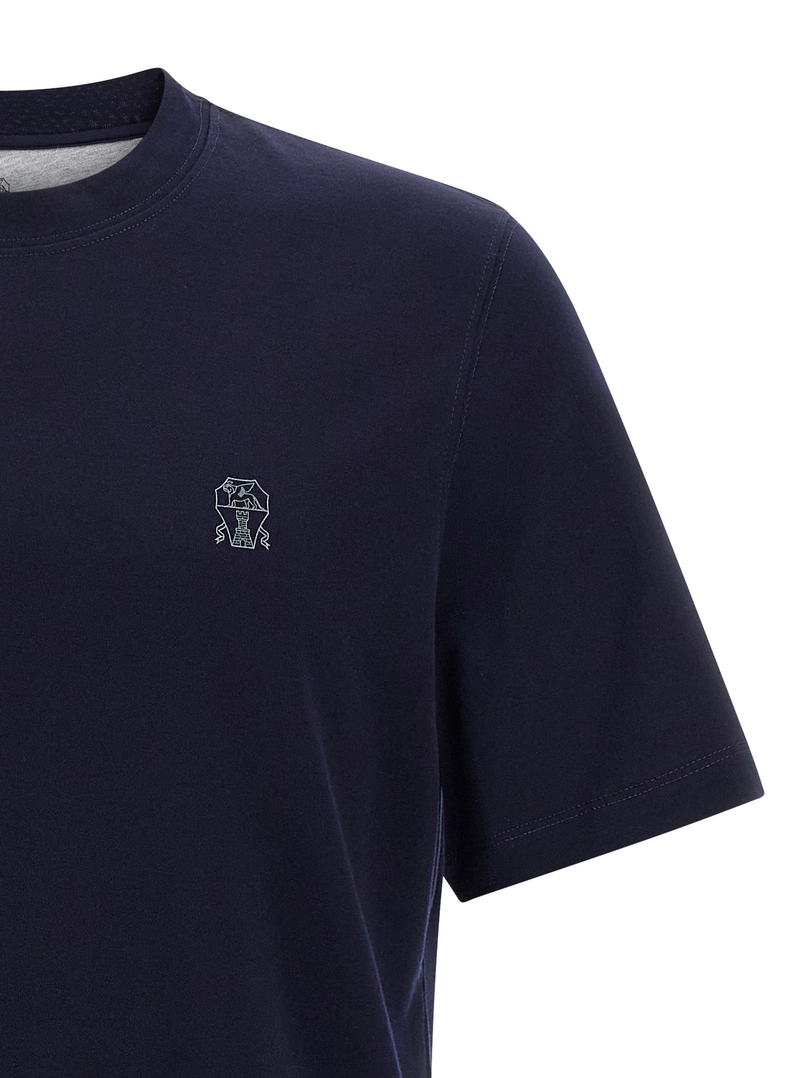 Brunello Cucinelli Blaues Baumwoll-T-Shirt
