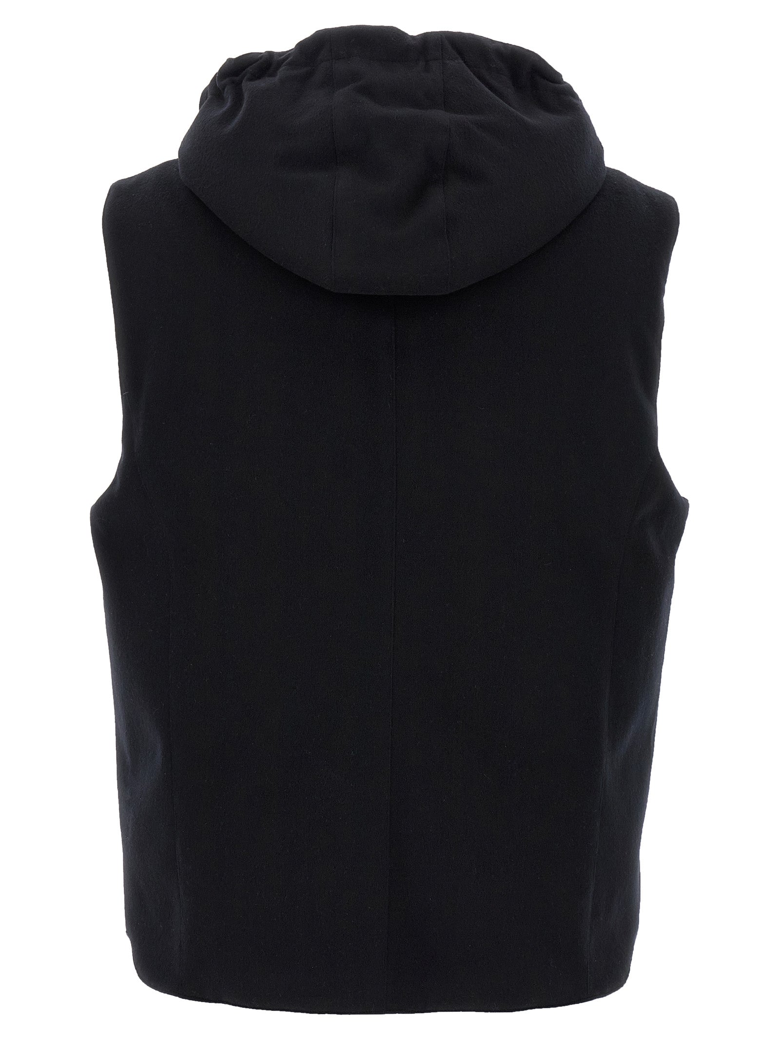Brunello Cucinelli Ärmellose schwarze Wollweste