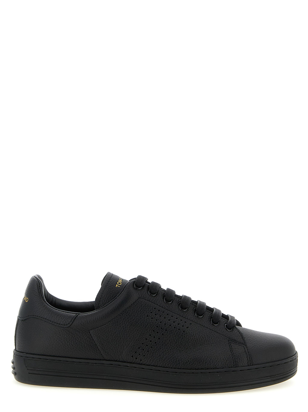 Tom Ford Schwarze Leder Low-Top-Sneaker
