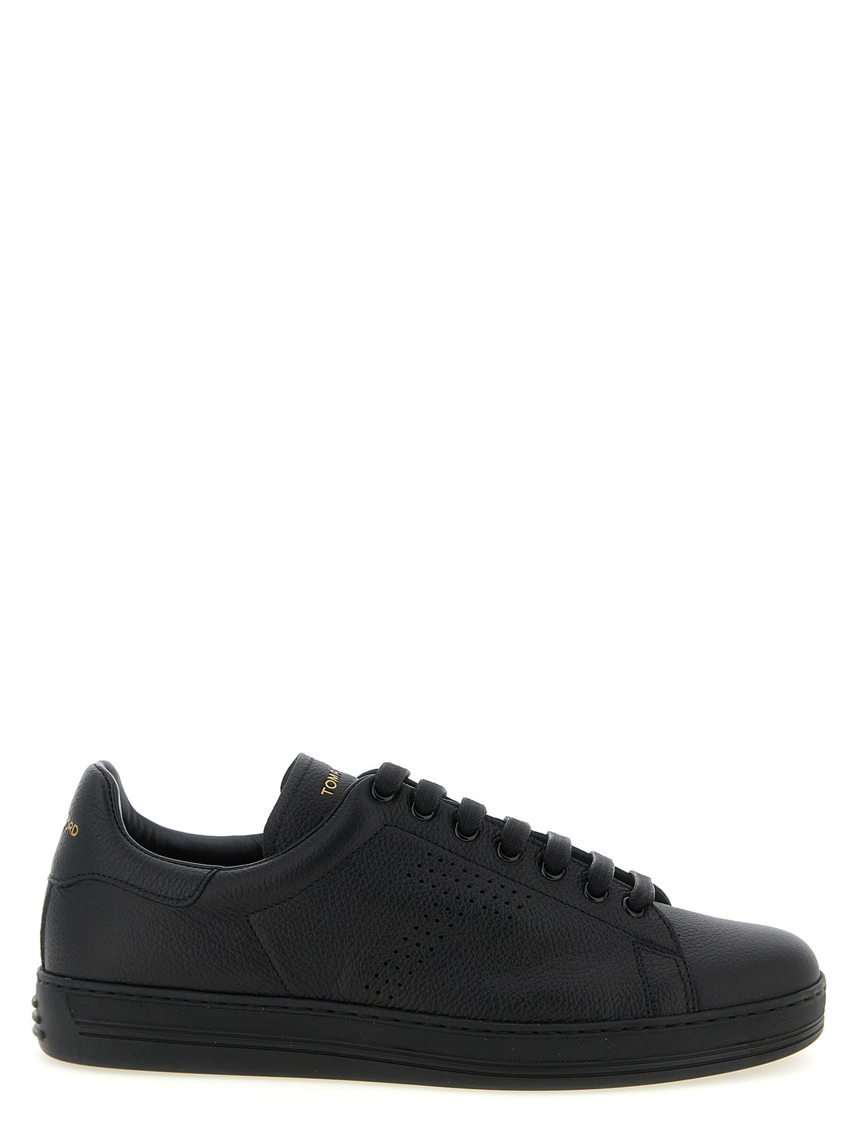 Tom Ford Schwarze Leder Low-Top-Sneaker