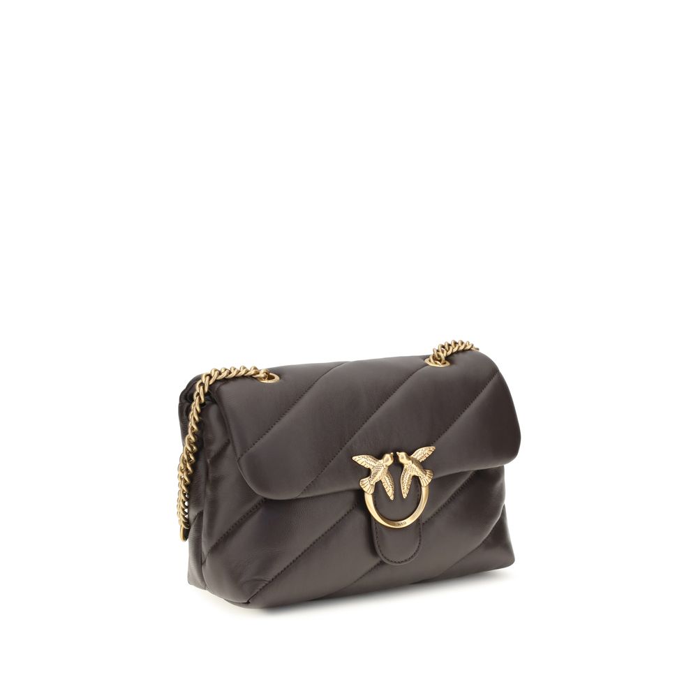 PINKO Braune Kalbsleder Bos Taurus Schultertasche