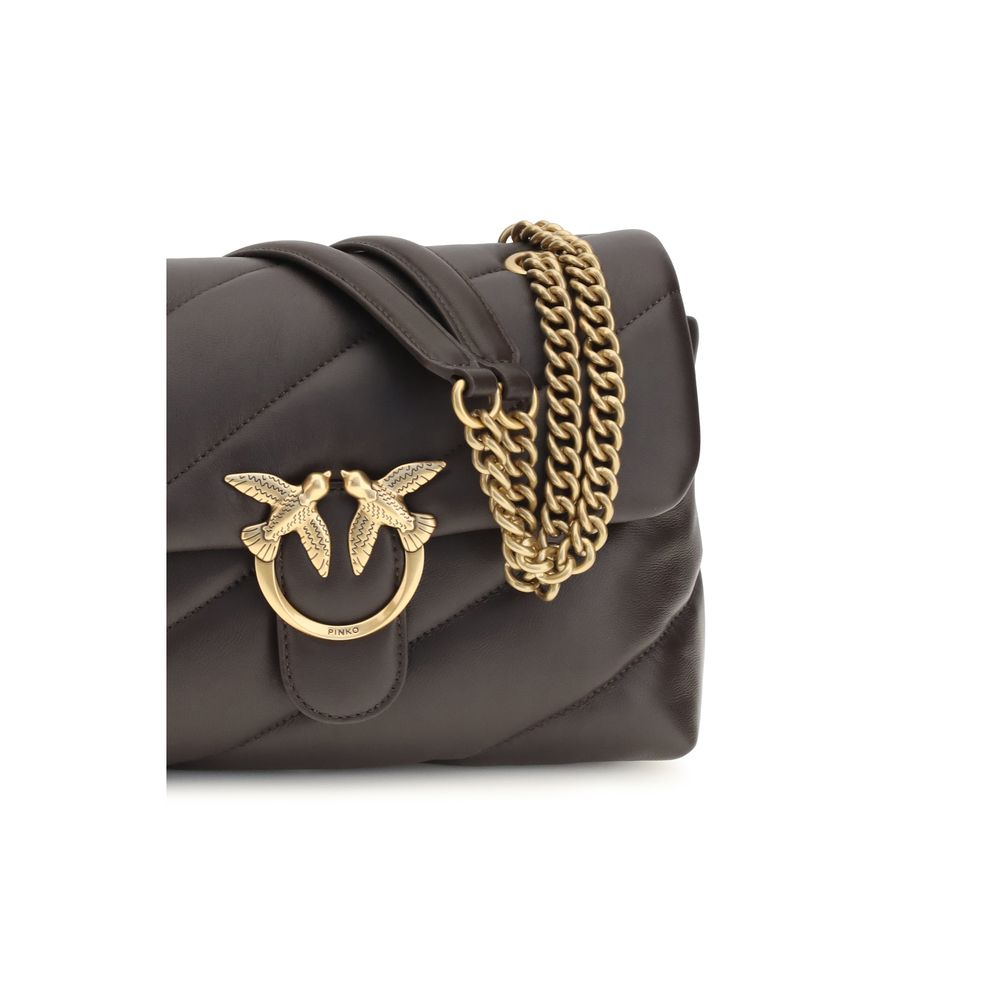 PINKO Braune Kalbsleder Bos Taurus Schultertasche