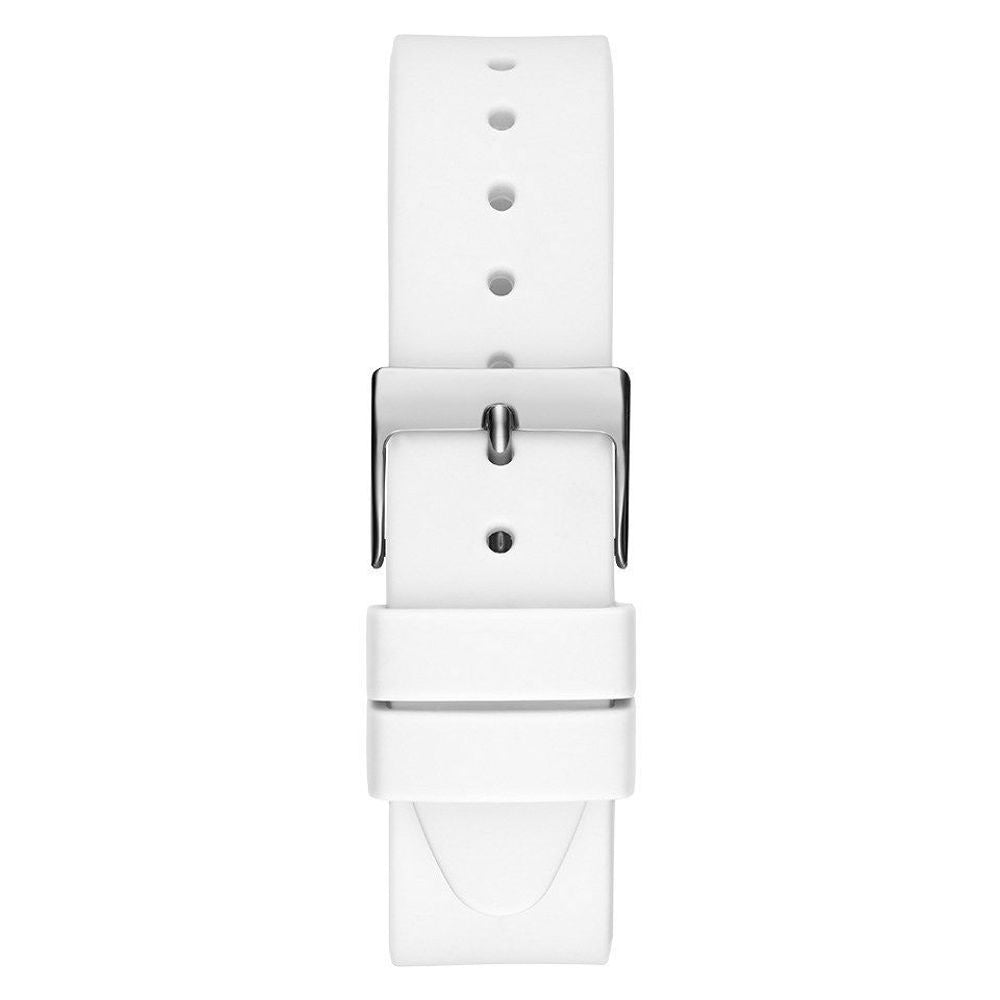 Guess Damen-Armbanduhr mit weißem Synthetikarmband – Elegante Dresswatch.