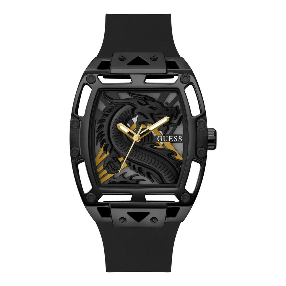 GUESS-Schwarze synthetische Kleid-Uhr