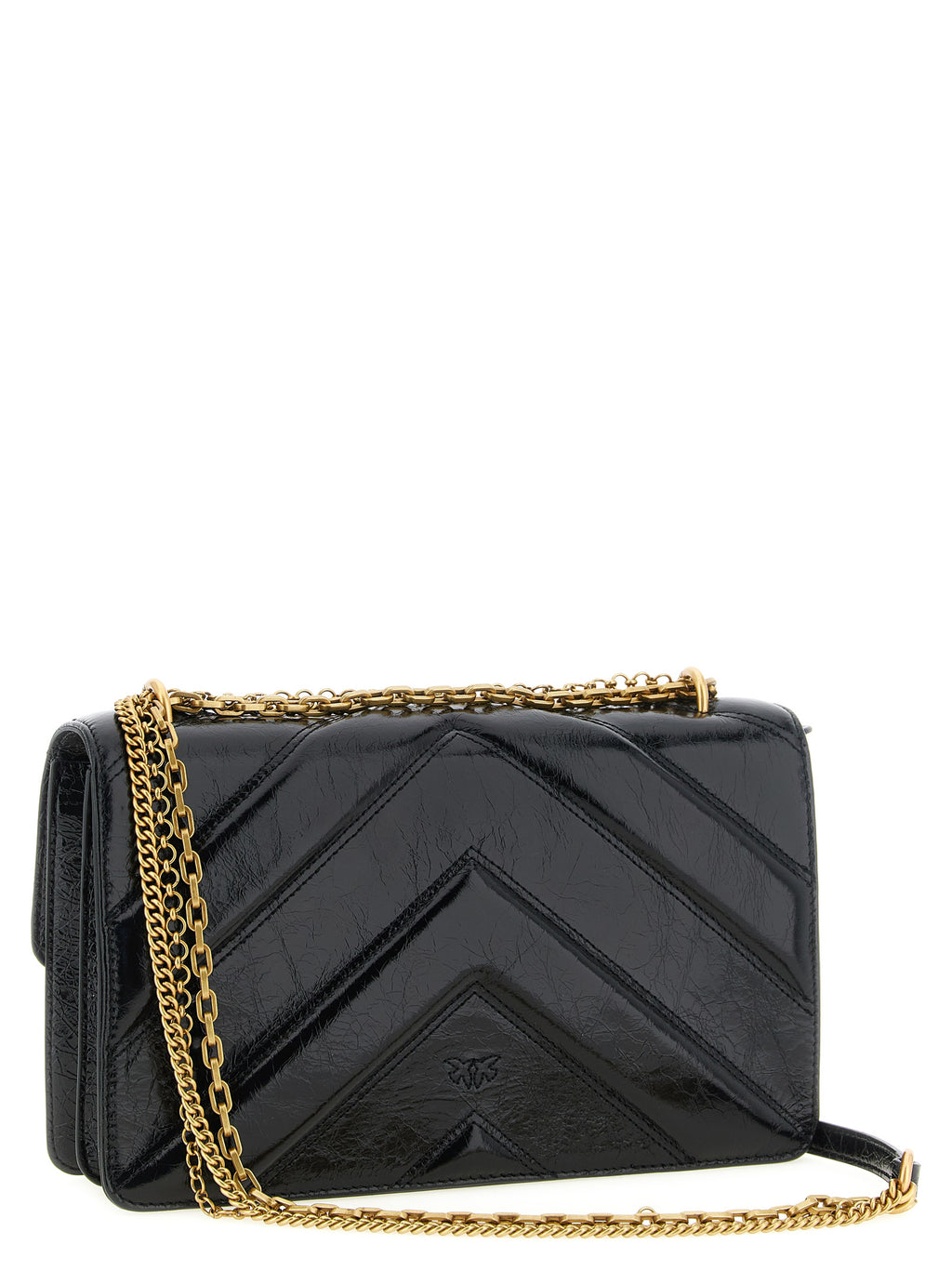 PINKO Schwarze Kalbsleder-Schultertasche