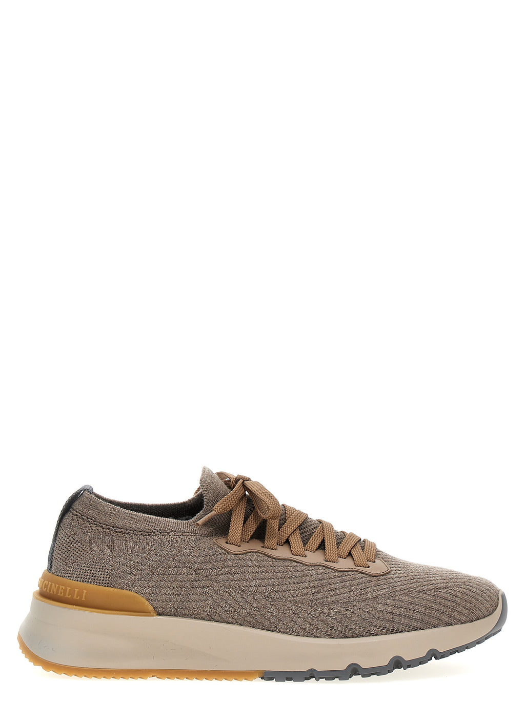 Brunello Cucinelli Graue Woll-Sneaker mit niedrigem Schaft
