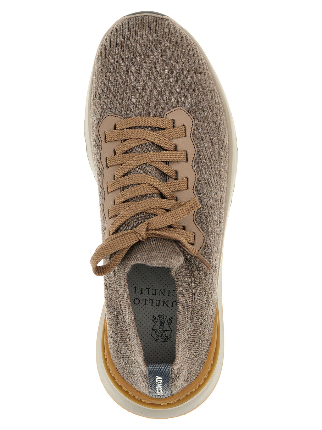Brunello Cucinelli Graue Woll-Sneaker mit niedrigem Schaft