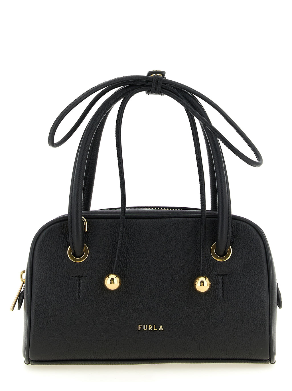 Furla Schwarze Kalbsleder-Handtasche