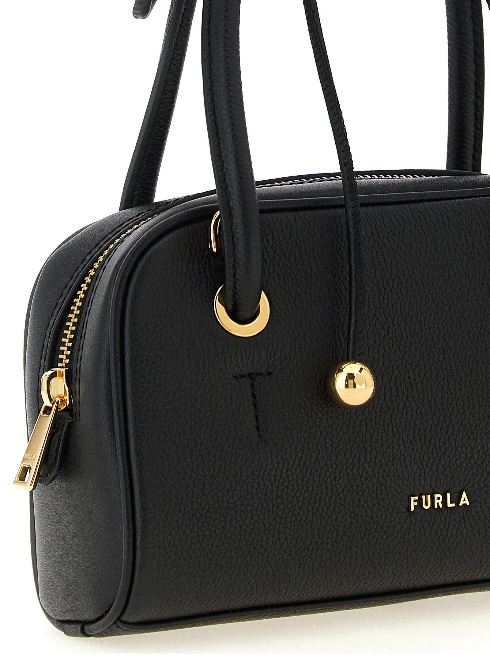 Furla Schwarze Kalbsleder-Handtasche