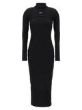 Off-White Schwarzes Baumwoll-Midikleid