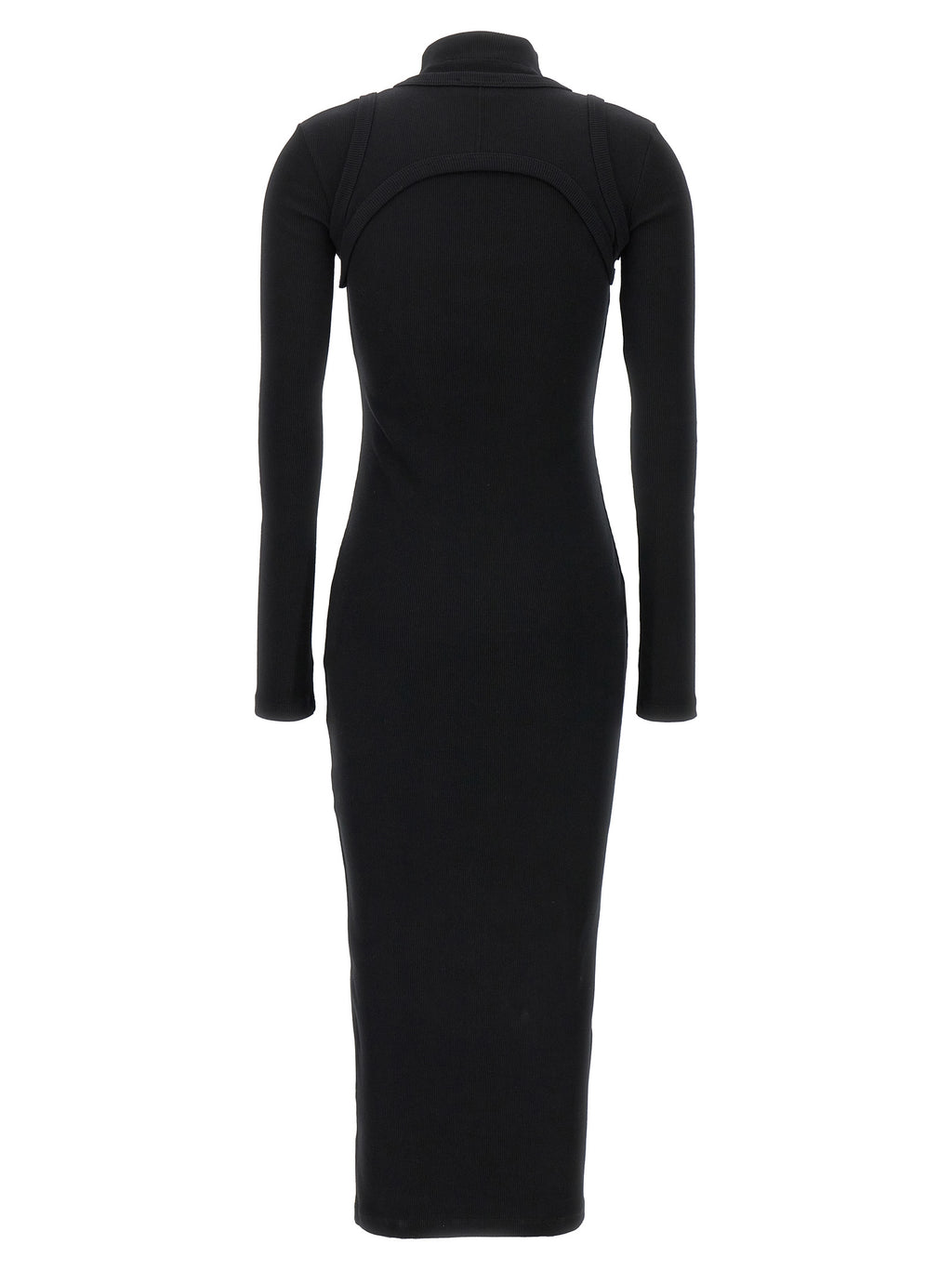 Off-White Schwarzes Baumwoll-Midikleid