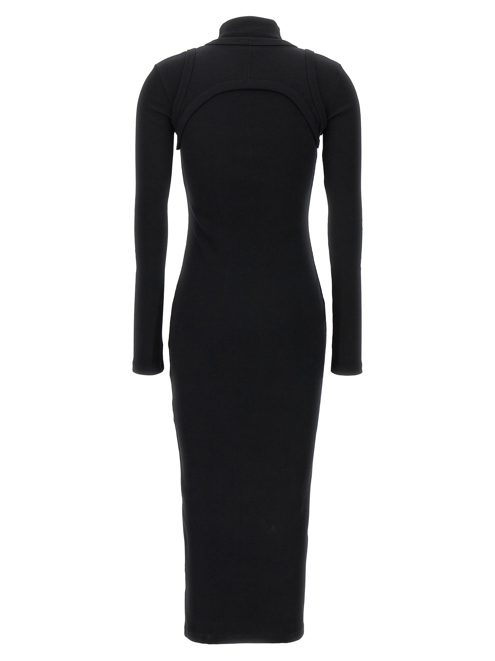 Off-White Schwarzes Baumwoll-Midikleid