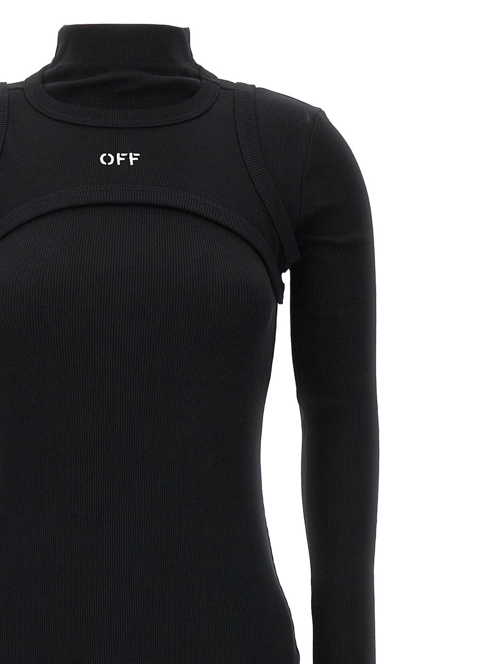 Off-White Schwarzes Baumwoll-Midikleid