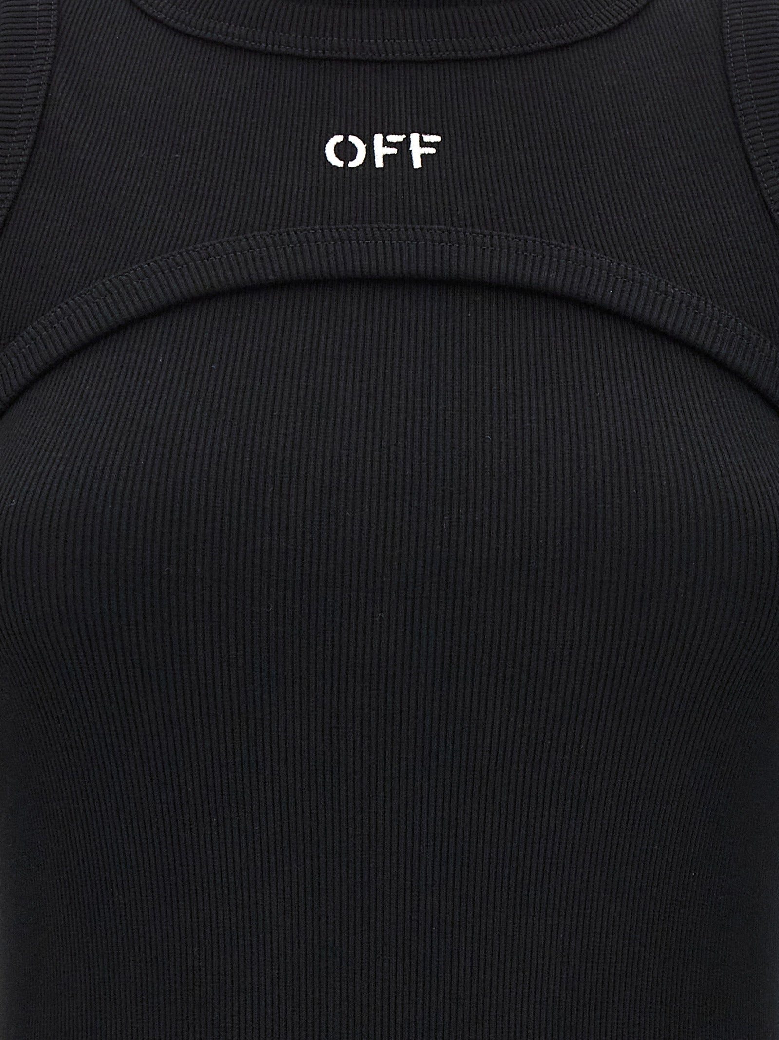 Off-White Schwarzes Baumwoll-Midikleid