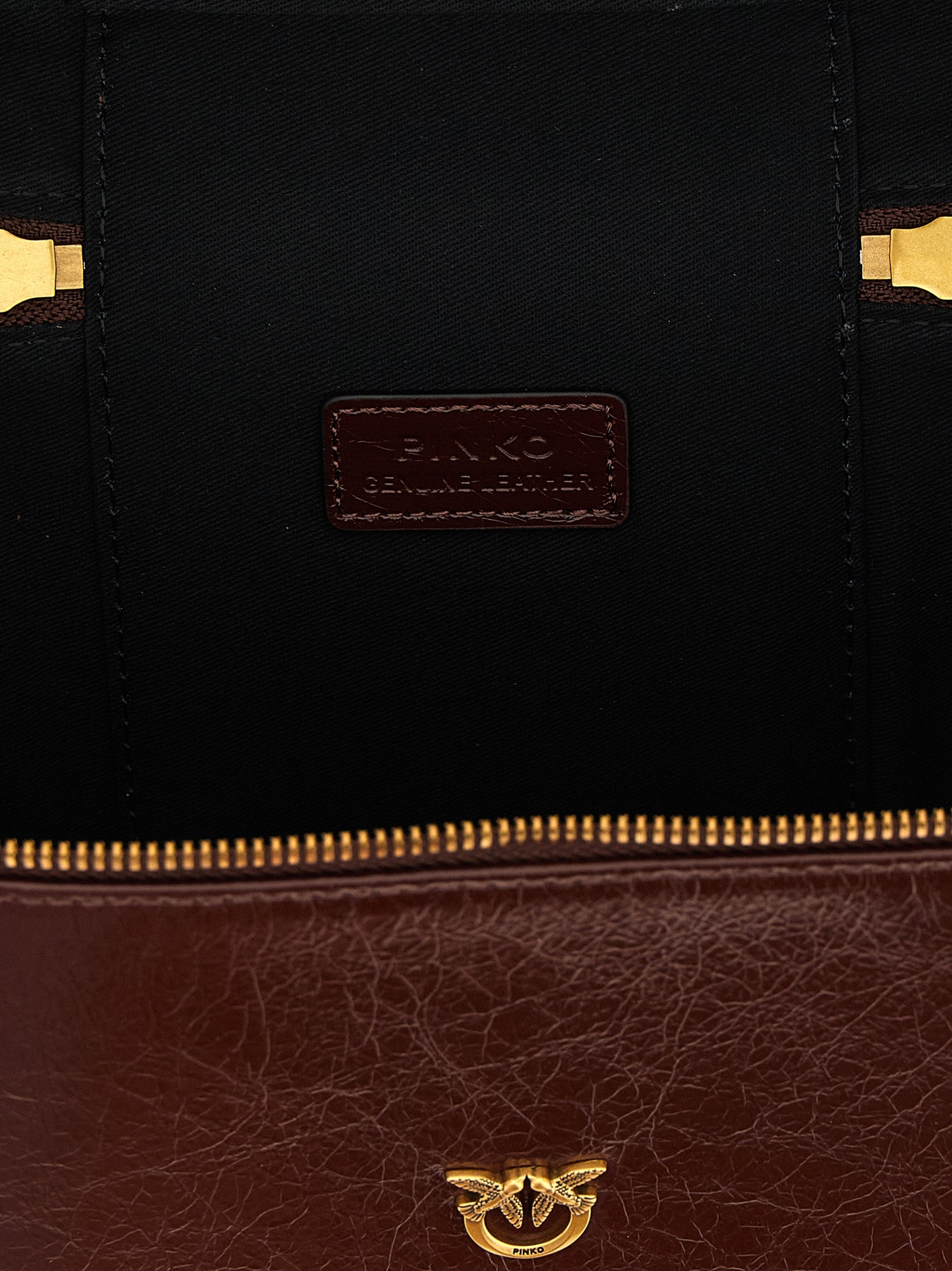 PINKO Braune Kalbsleder-Handtasche