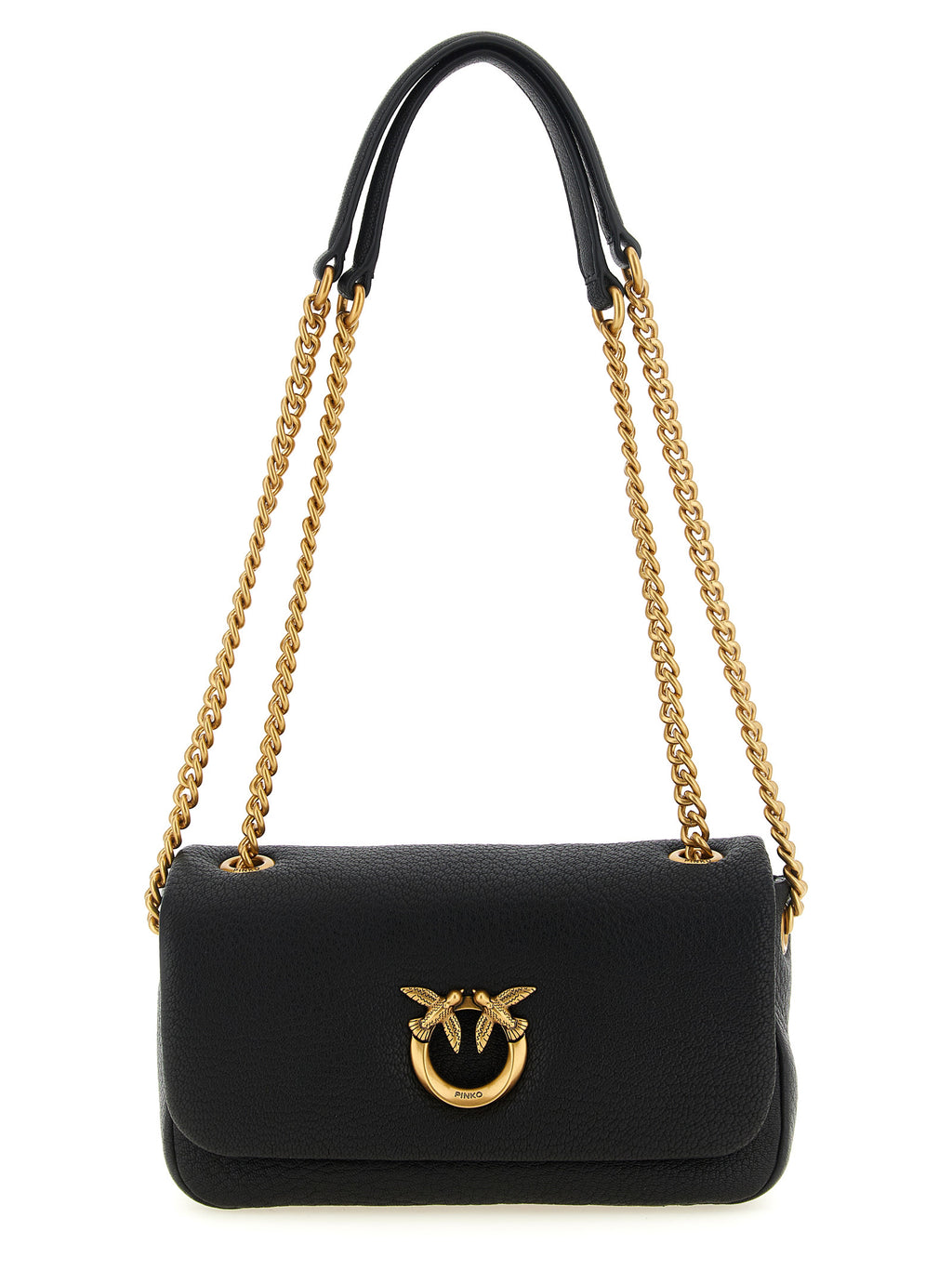 PINKO Schwarze Lammleder-Schultertasche