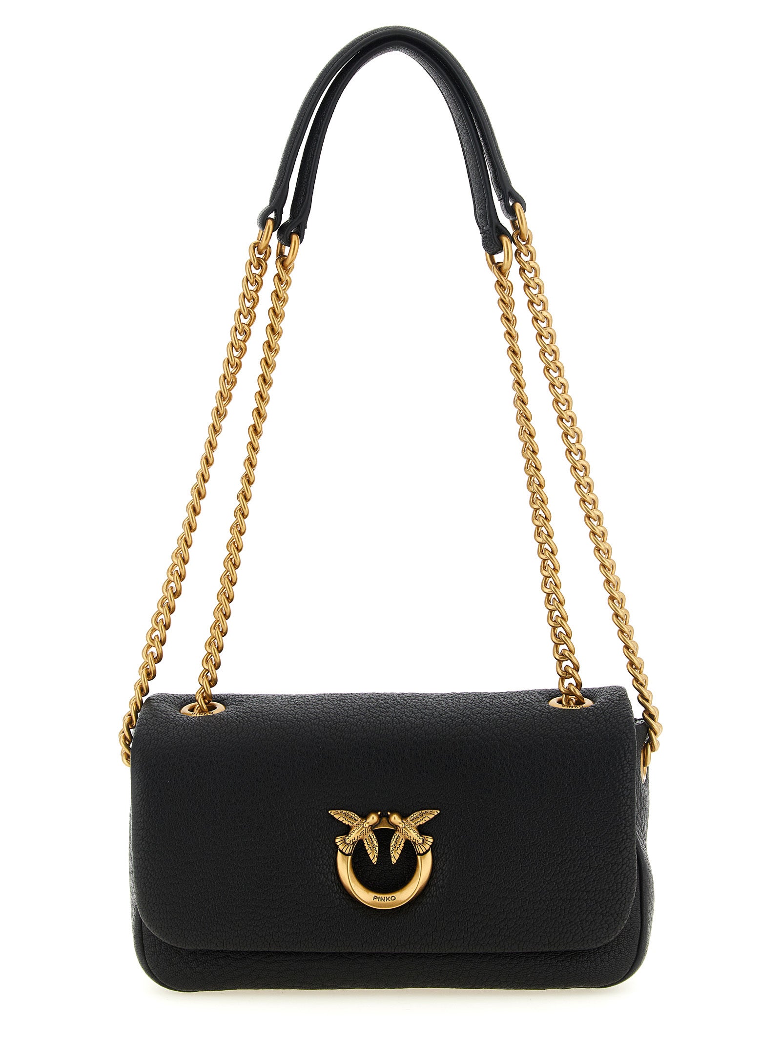PINKO Schwarze Lammleder-Schultertasche