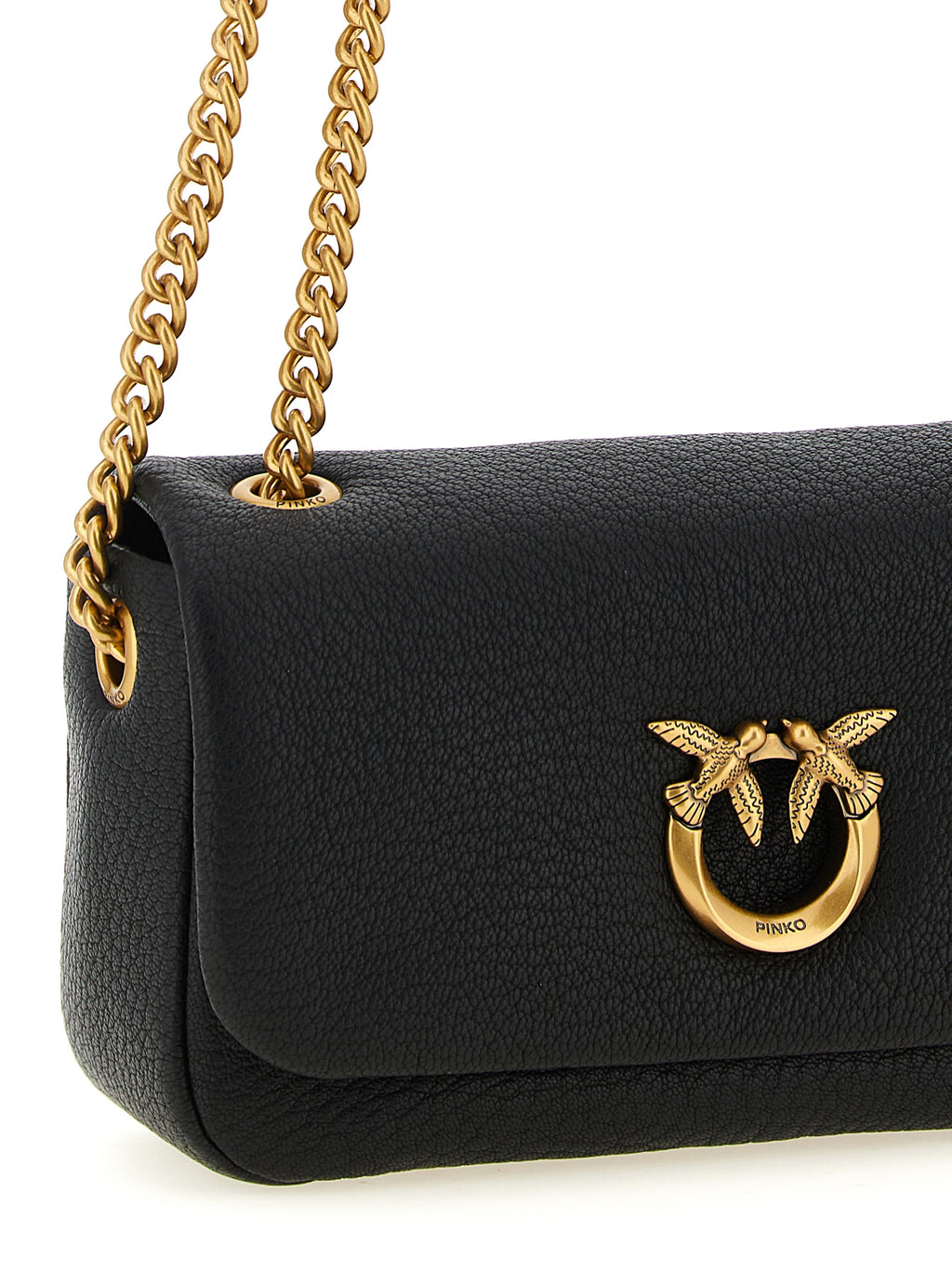 PINKO Schwarze Lammleder-Schultertasche