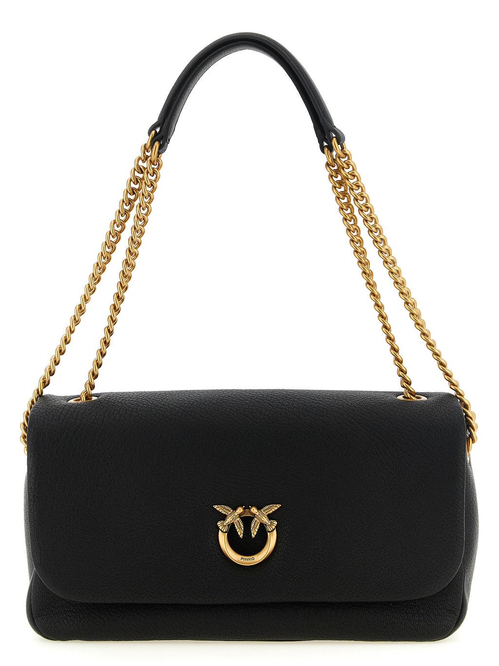PINKO Schwarze Lammleder-Schultertasche