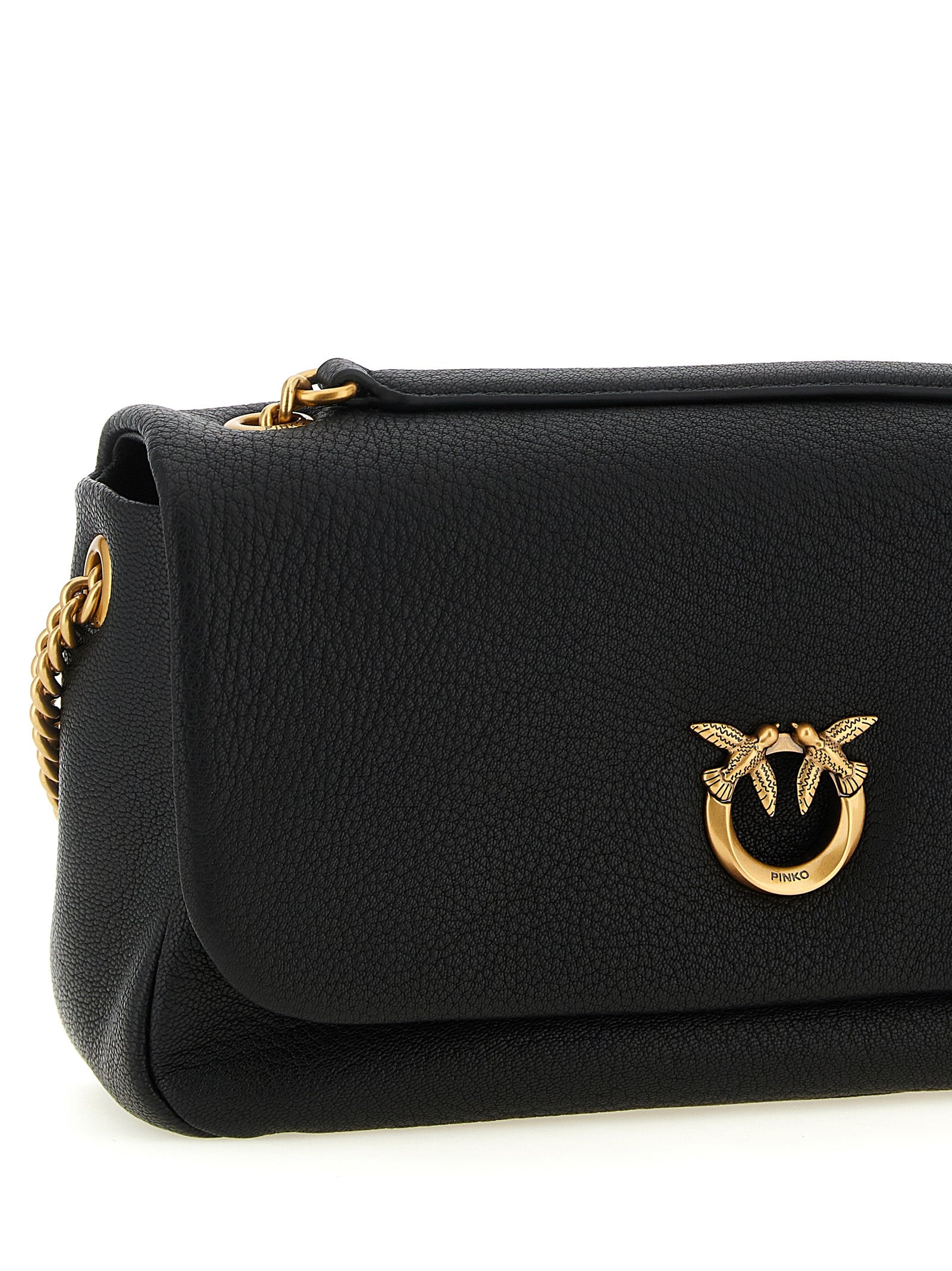 PINKO Schwarze Lammleder-Schultertasche