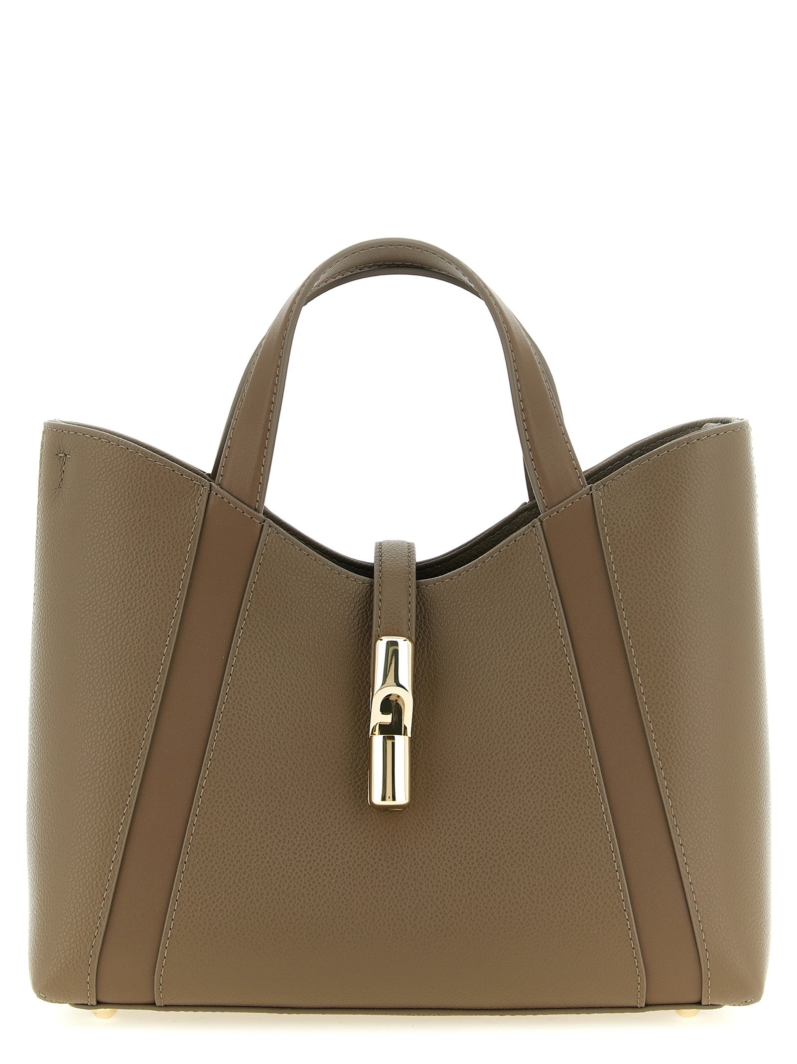 Furla Graue Kalbsleder-Tote Bag