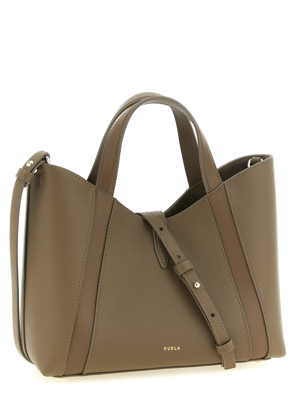 Furla Graue Kalbsleder-Tote Bag