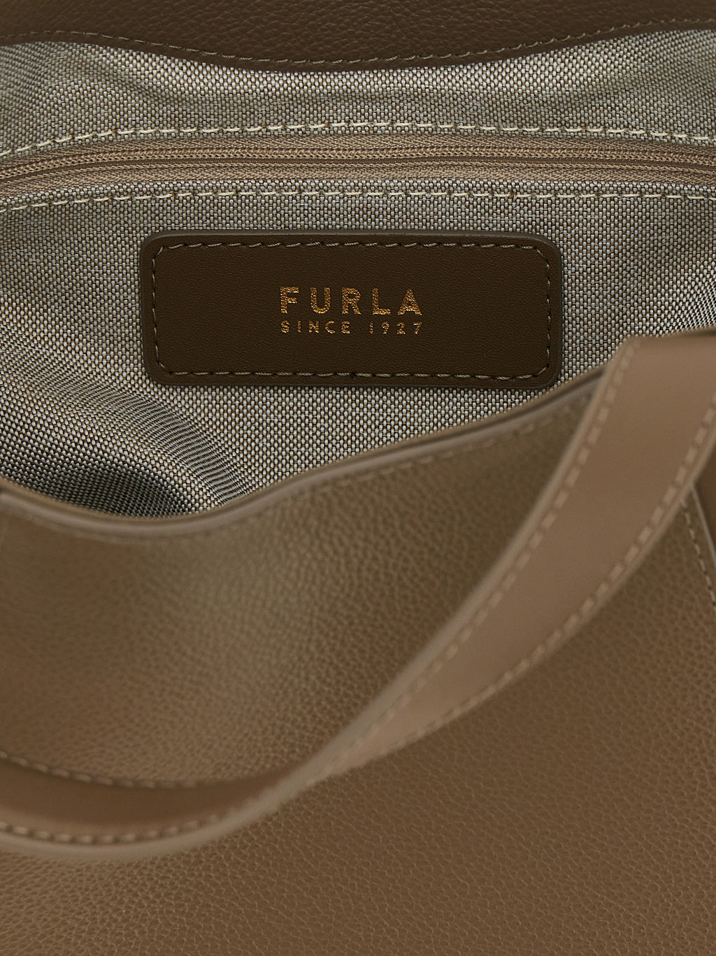 Furla Graue Kalbsleder-Tote Bag