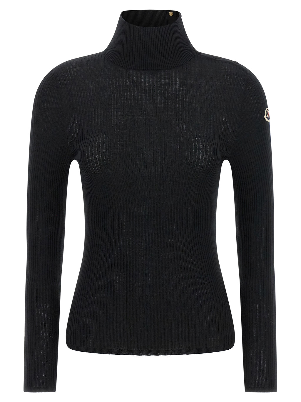 Moncler Schwarzer Cardigan aus Schurwolle