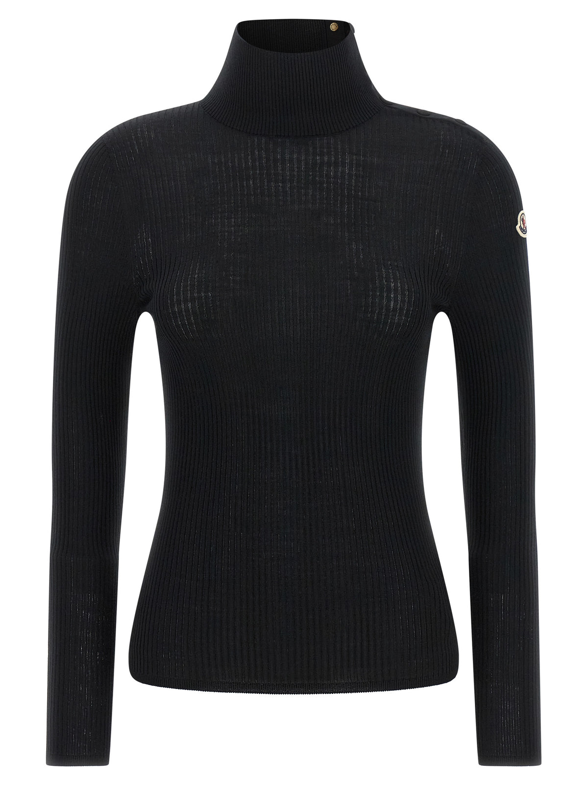 Moncler Schwarzer Cardigan aus Schurwolle